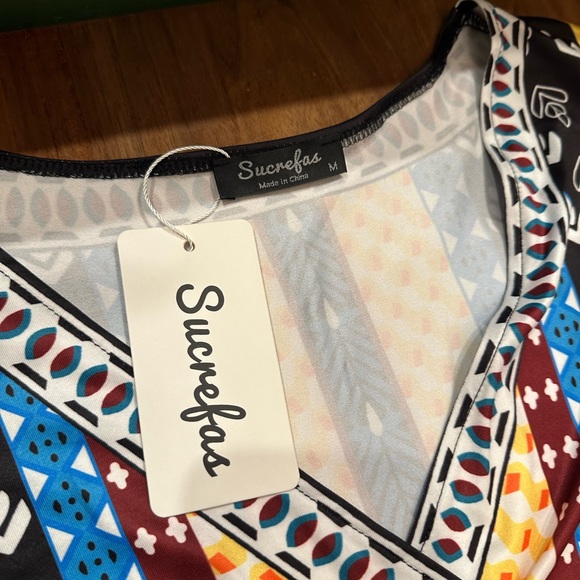 Sucrefas Women’s NWT Boho Hippie Long Sleeve Maxi Dress Size Medium - Picture 8 of 9